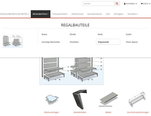 Individueller Regalteilshop